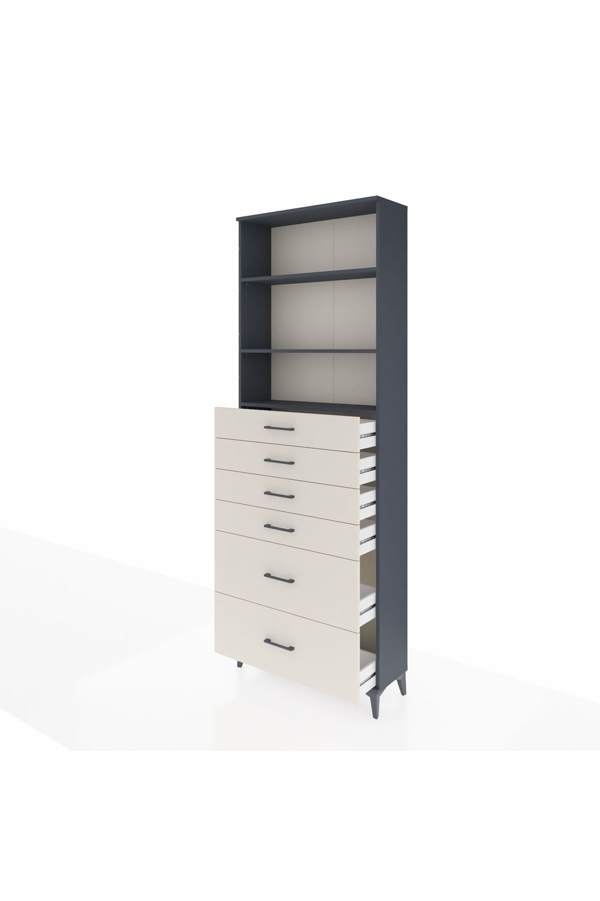 Arges Dolap 3 Raflı 6 Çekmeceli 88x30x243 - S33M144V4A