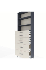Arges Dolap 3 Raflı 6 Çekmeceli 88x30x243 - S33M144V4A