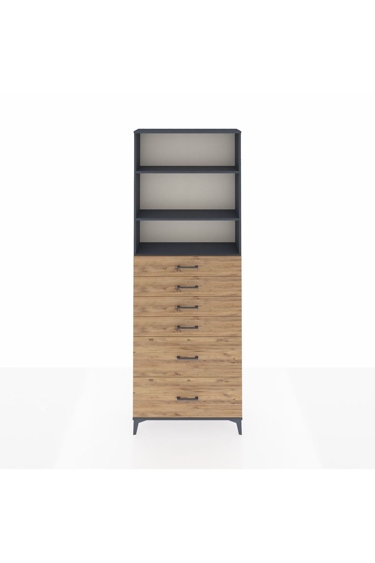 Arges Dolap 3 Raflı 6 Çekmeceli 88x30x243 - S33M144V6A