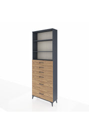 Arges Dolap 3 Raflı 6 Çekmeceli 88x30x243 - S33M144V6A