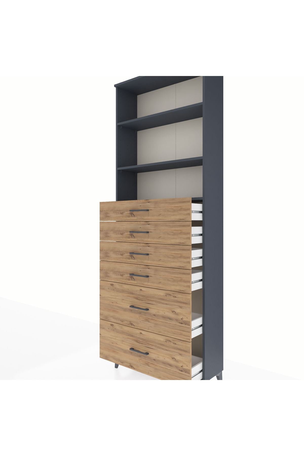 Arges Dolap 3 Raflı 6 Çekmeceli 88x30x243 - S33M144V6A