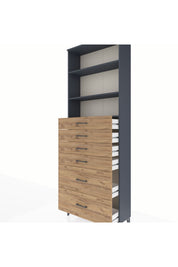 Arges Dolap 3 Raflı 6 Çekmeceli 88x30x243 - S33M144V6A