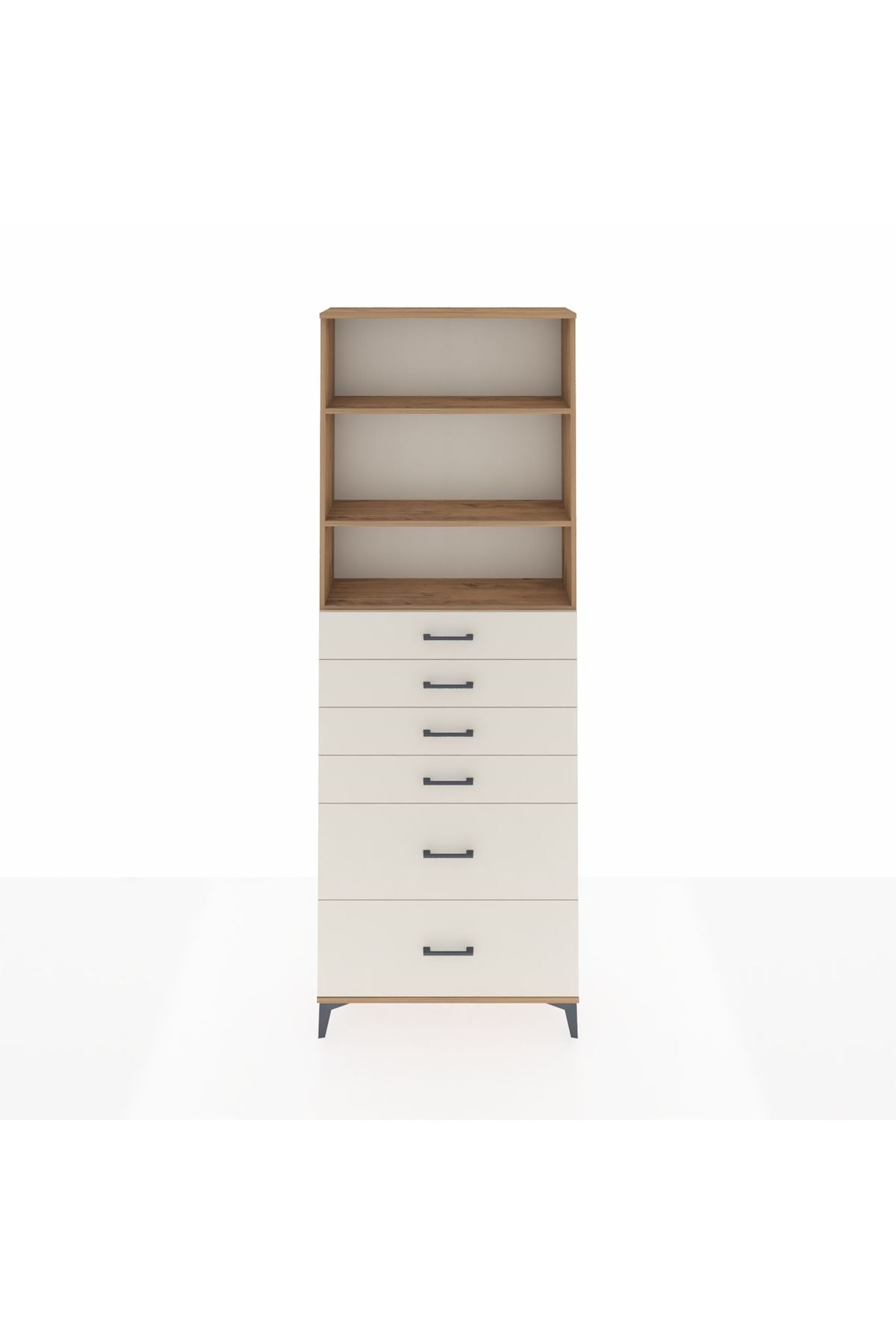 Arges Dolap 3 Raflı 6 Çekmeceli 88x30x243 - S33M144V7A