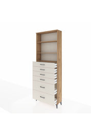 Arges Dolap 3 Raflı 6 Çekmeceli 88x30x243 - S33M144V7A