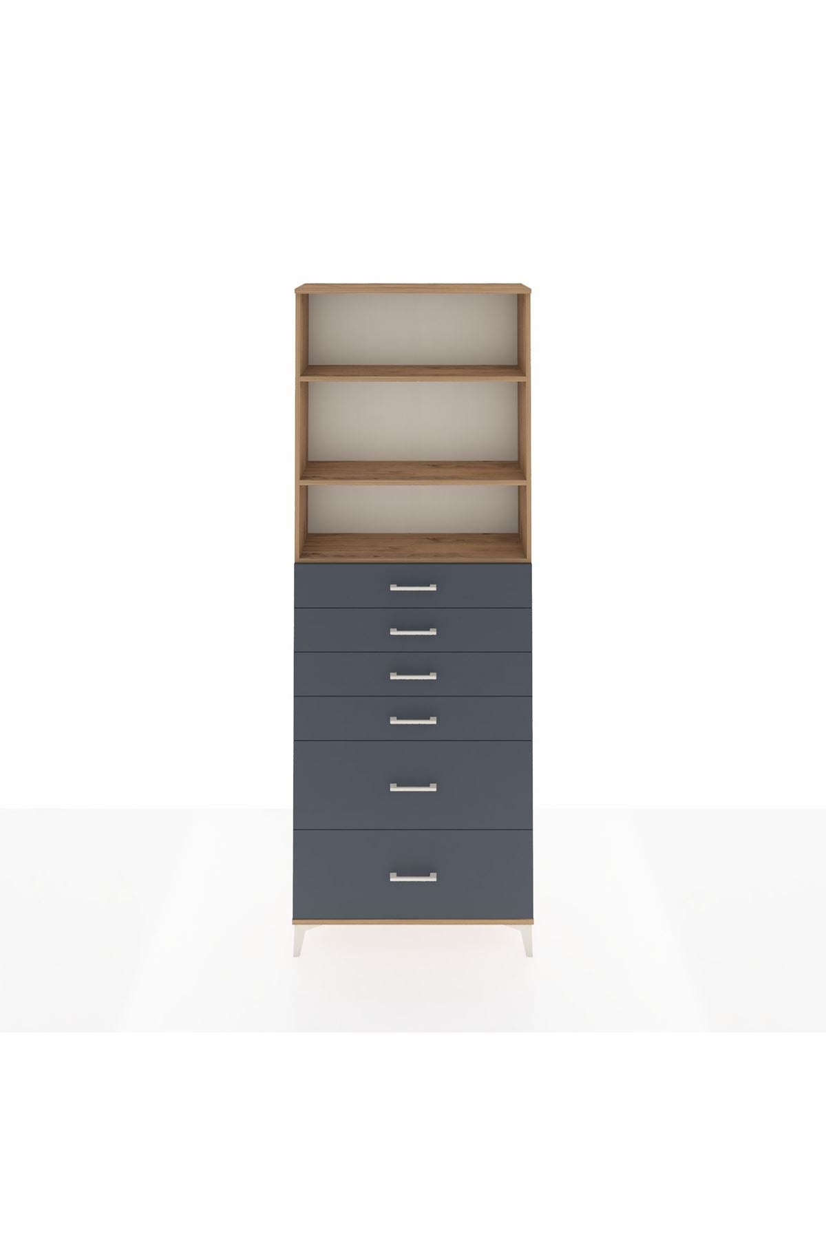 Arges Dolap 3 Raflı 6 Çekmeceli 88x30x243 - S33M144V8A