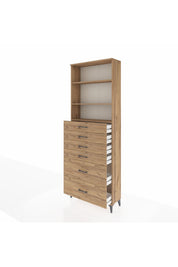 Arges Dolap 3 Raflı 6 Çekmeceli 88x30x243 - S33M144V9A