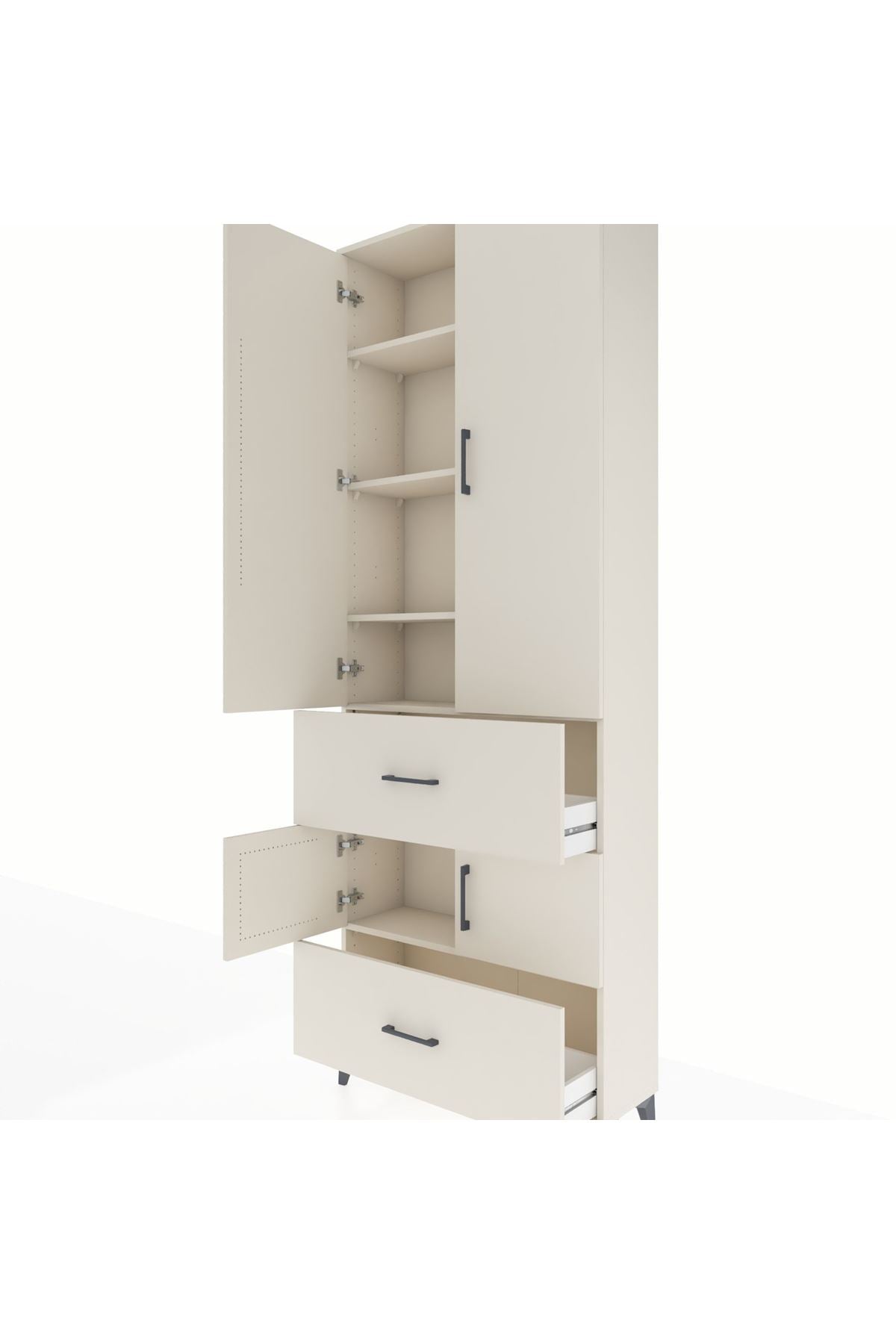 Arges Dolap 5 Raflı 2 Çekmeceli 4 Kapaklı 88x30x243 - S33M145V1A