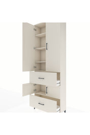 Arges Dolap 5 Raflı 2 Çekmeceli 4 Kapaklı 88x30x243 - S33M145V1A