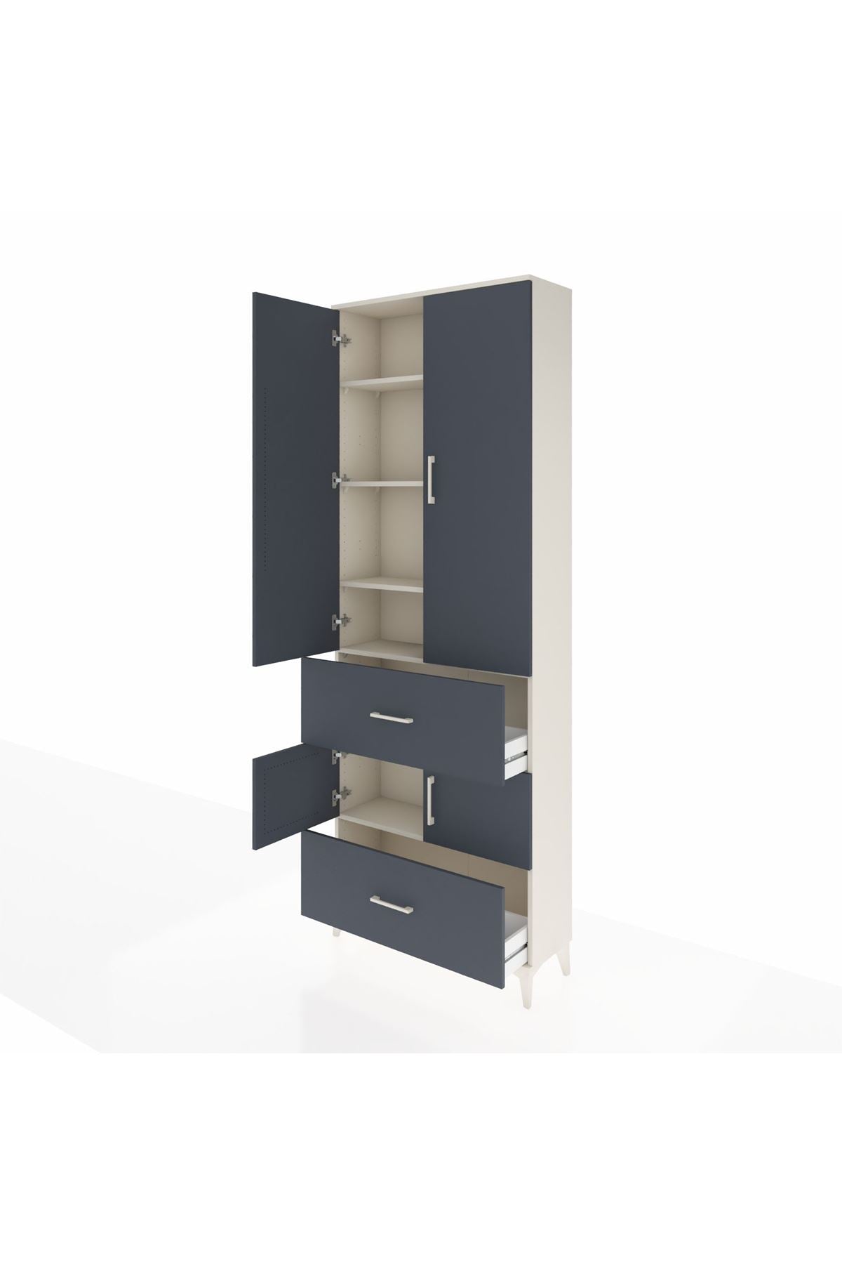 Arges Dolap 5 Raflı 2 Çekmeceli 4 Kapaklı 88x30x243 - S33M145V2A