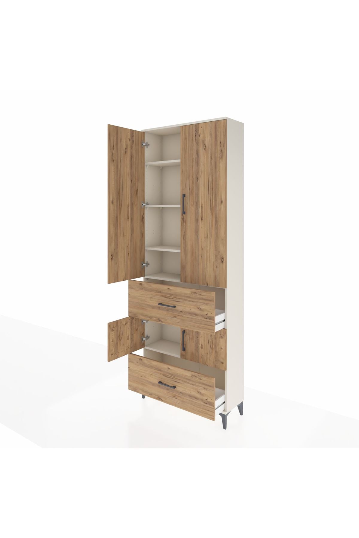 Arges Dolap 5 Raflı 2 Çekmeceli 4 Kapaklı 88x30x243 - S33M145V3A