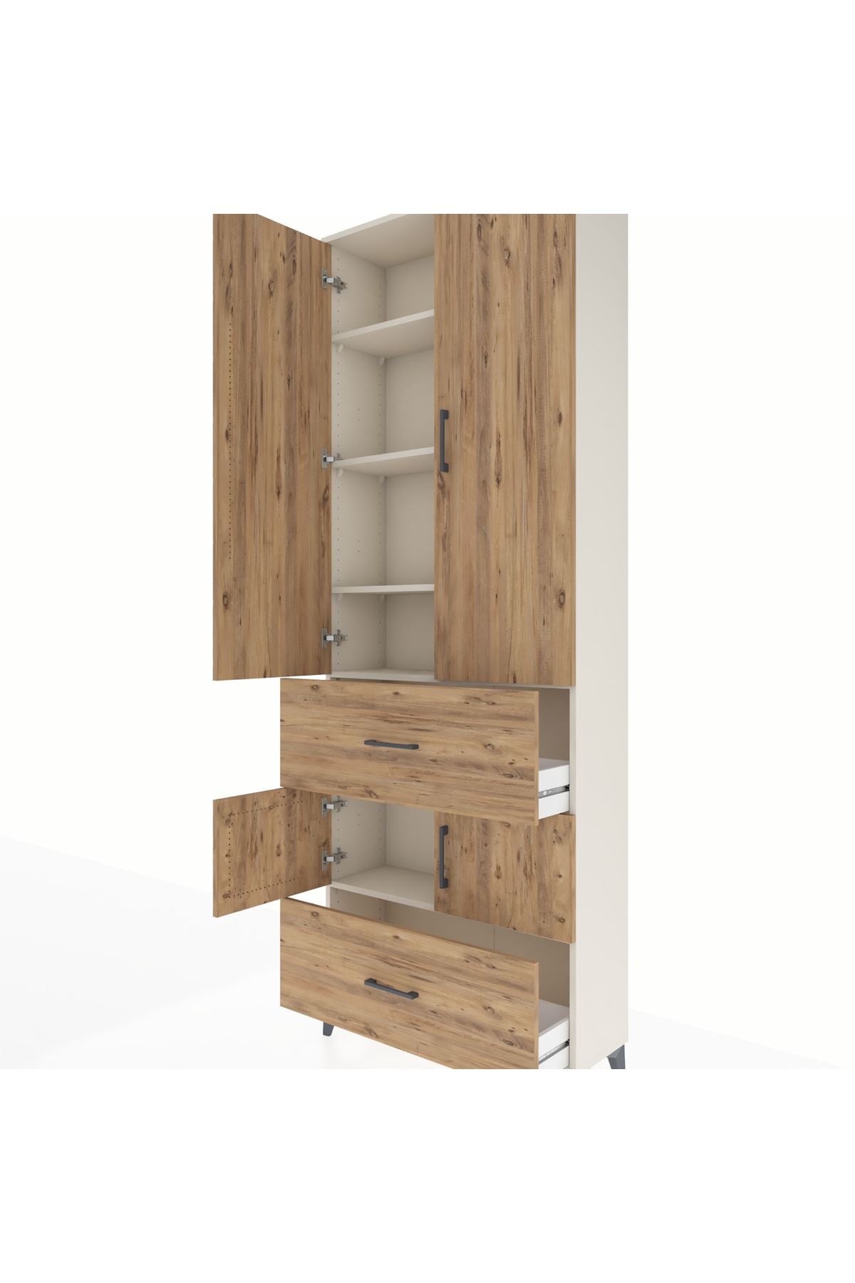 Arges Dolap 5 Raflı 2 Çekmeceli 4 Kapaklı 88x30x243 - S33M145V3A
