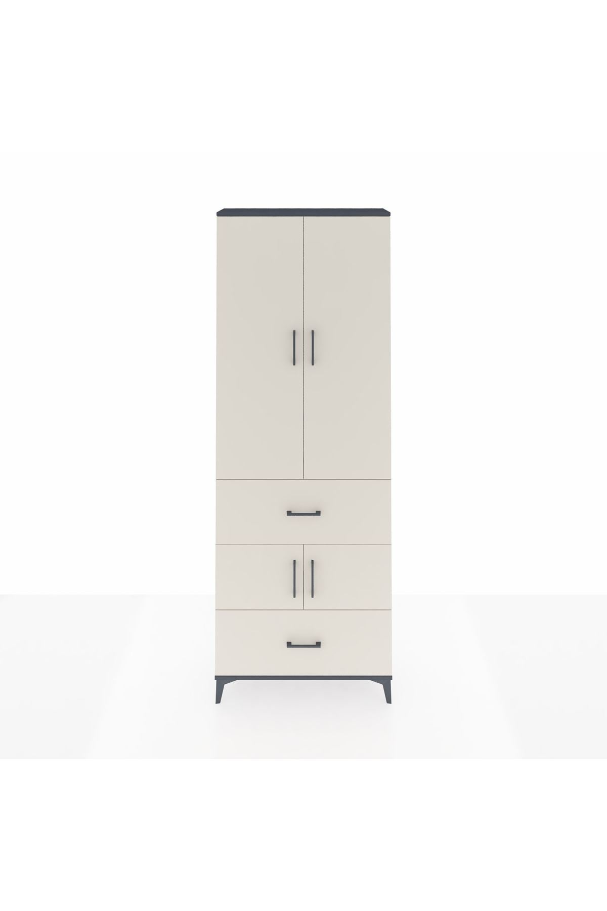 Arges Dolap 5 Raflı 2 Çekmeceli 4 Kapaklı 88x30x243 - S33M145V4A