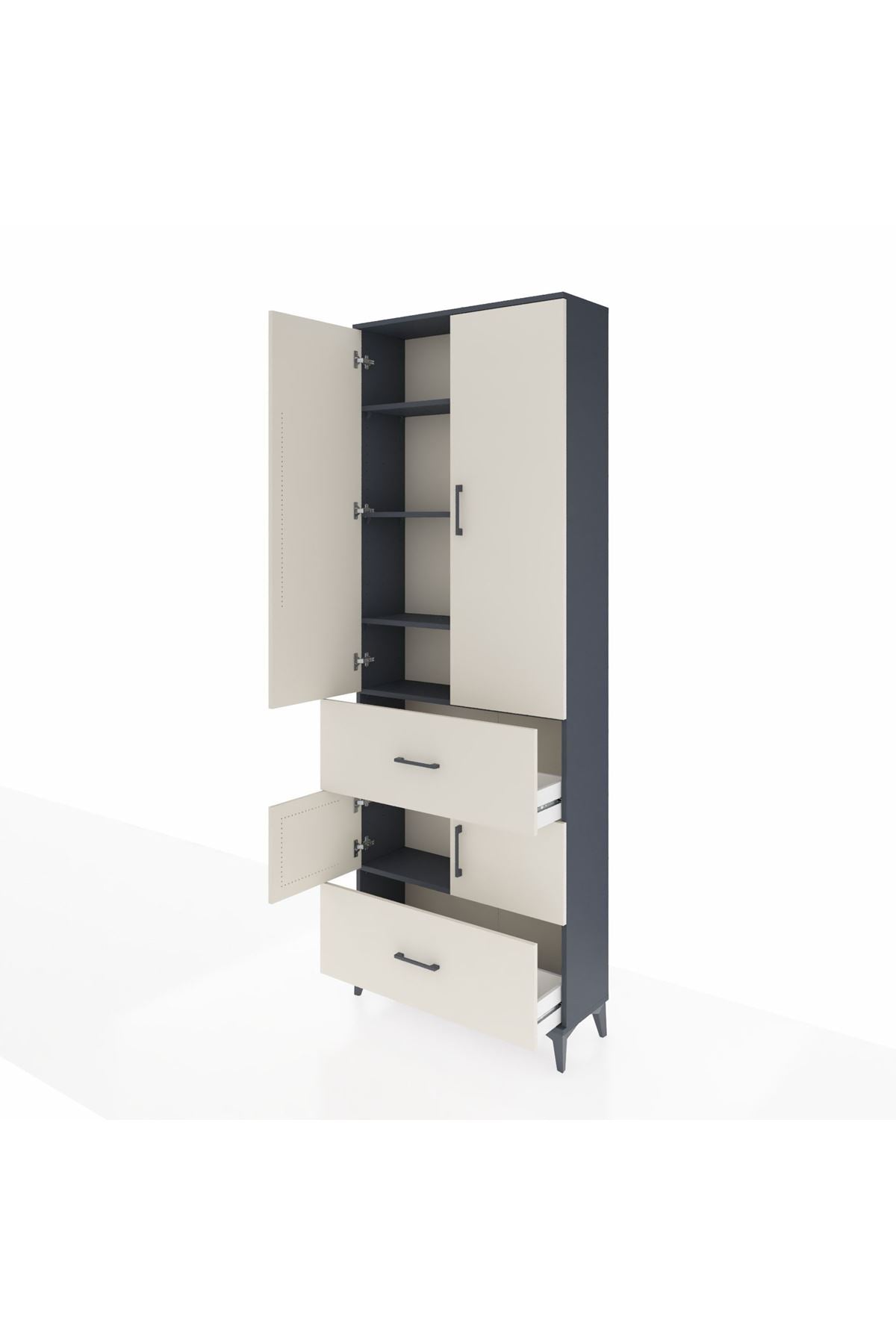 Arges Dolap 5 Raflı 2 Çekmeceli 4 Kapaklı 88x30x243 - S33M145V4A