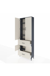 Arges Dolap 5 Raflı 2 Çekmeceli 4 Kapaklı 88x30x243 - S33M145V4A