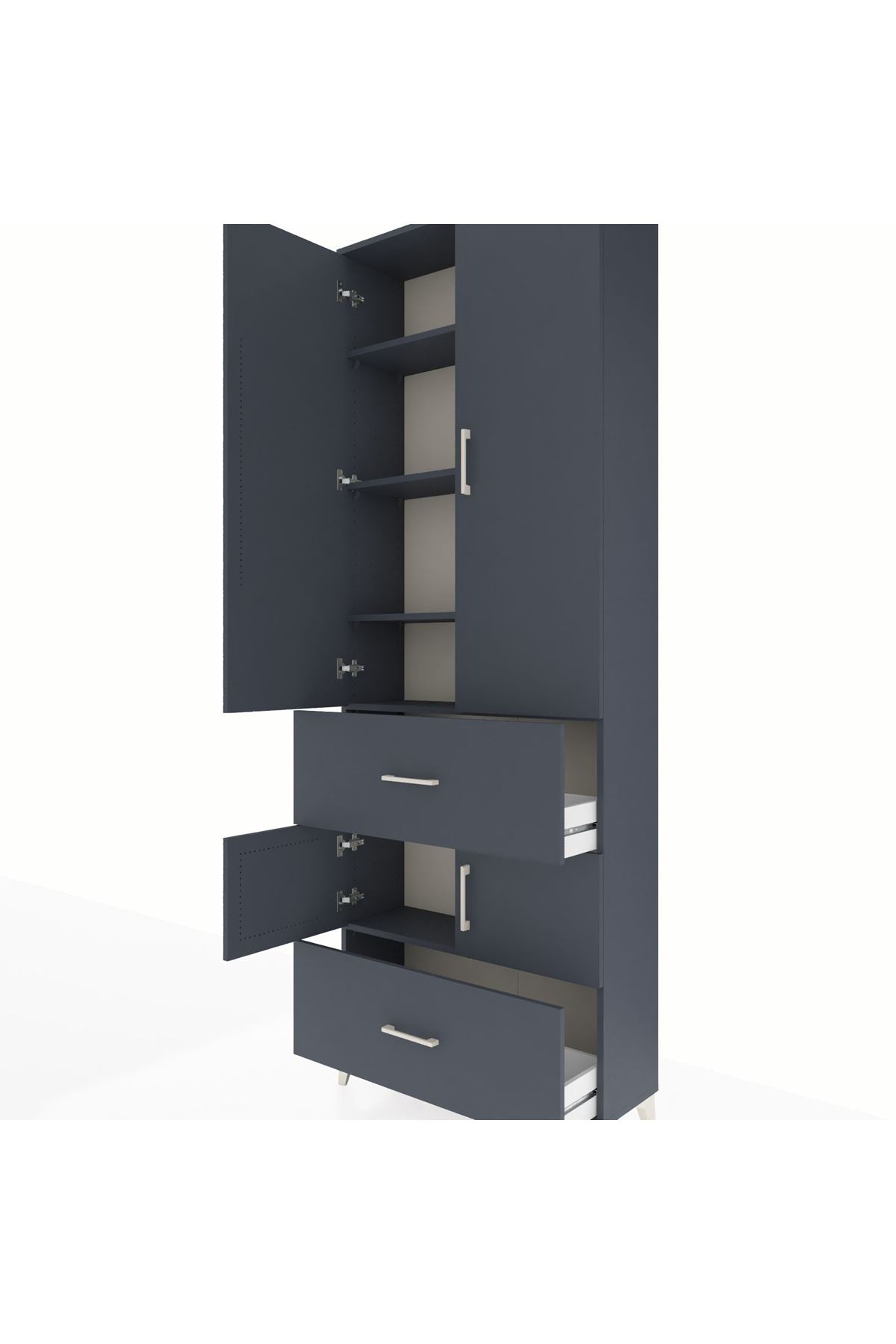 Arges Dolap 5 Raflı 2 Çekmeceli 4 Kapaklı 88x30x243 - S33M145V5A