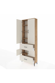 Arges Dolap 5 Raflı 2 Çekmeceli 4 Kapaklı 88x30x243 - S33M145V7A