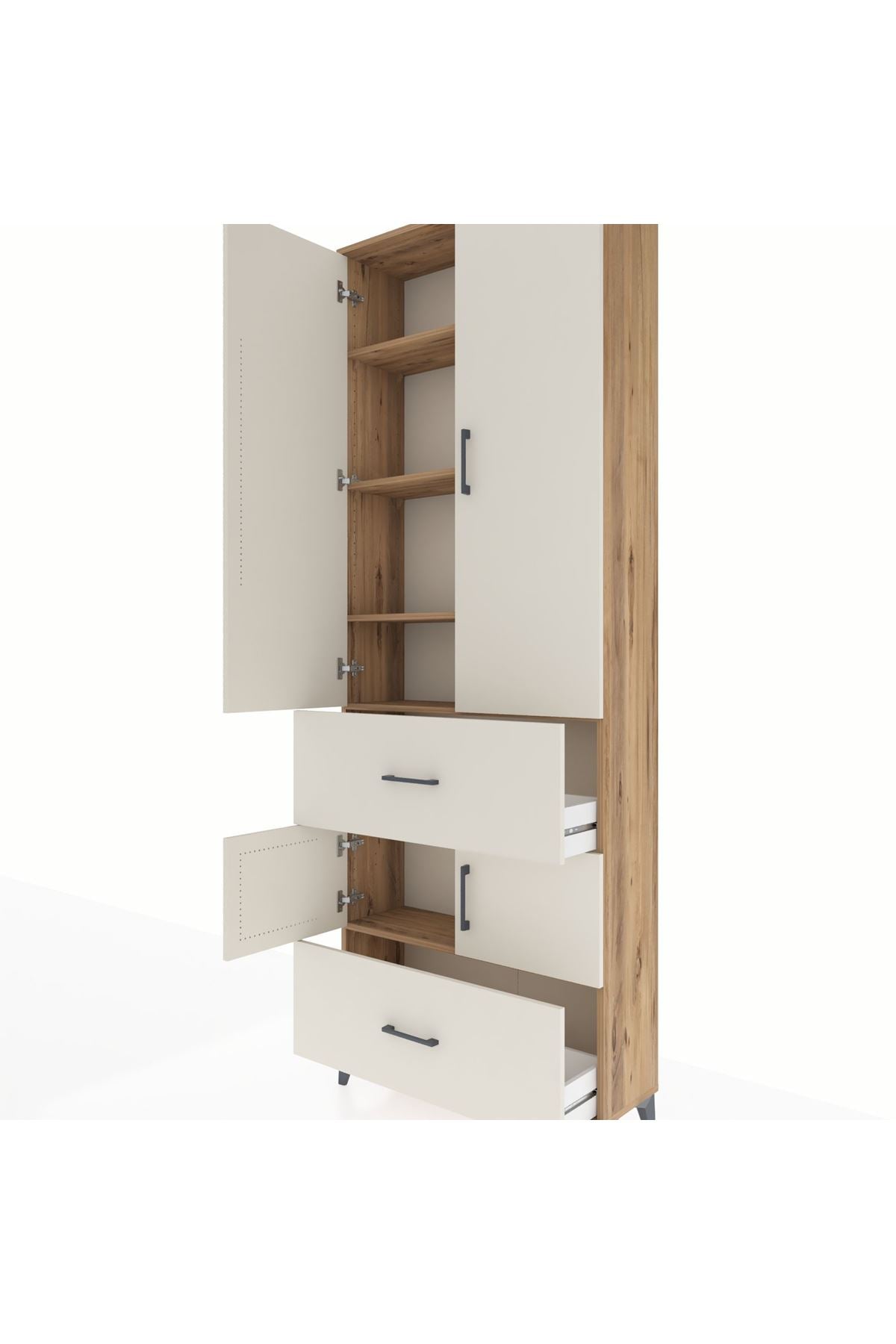Arges Dolap 5 Raflı 2 Çekmeceli 4 Kapaklı 88x30x243 - S33M145V7A