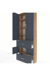 Arges Dolap 5 Raflı 2 Çekmeceli 4 Kapaklı 88x30x243 - S33M145V8A