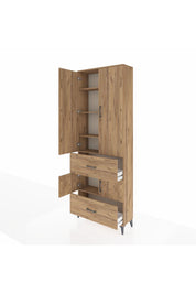 Arges Dolap 5 Raflı 2 Çekmeceli 4 Kapaklı 88x30x243 - S33M145V9A