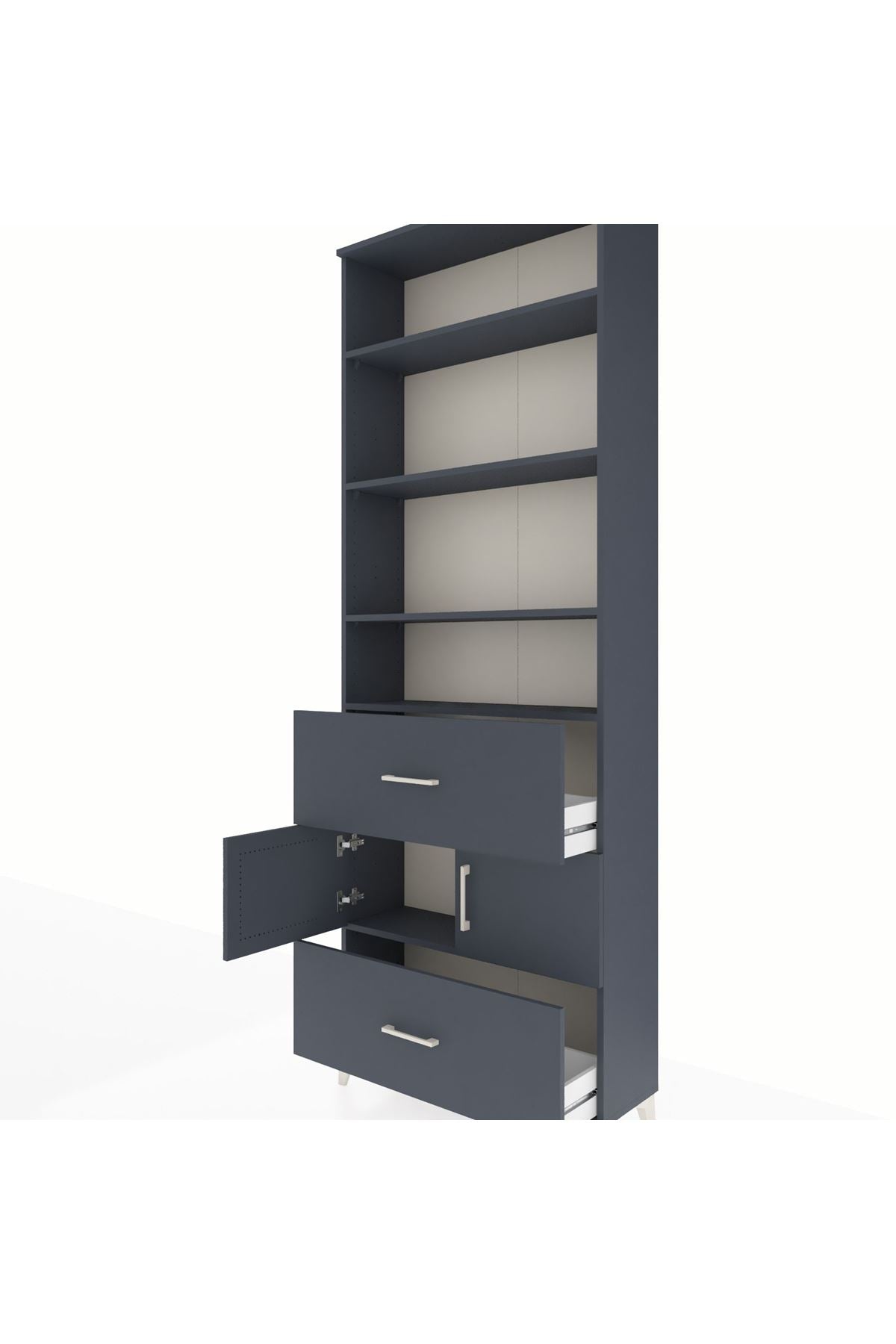 Arges Dolap 5 Raflı 2 Çekmeceli 2 Kapaklı 88x30x243 - S33M146V5A