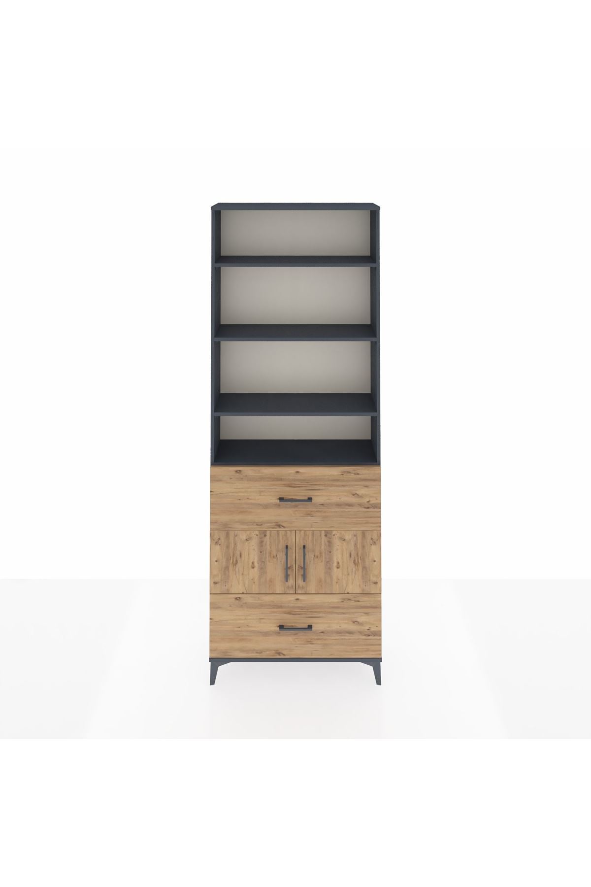 Arges Dolap 5 Raflı 2 Çekmeceli 2 Kapaklı 88x30x243 - S33M146V6A