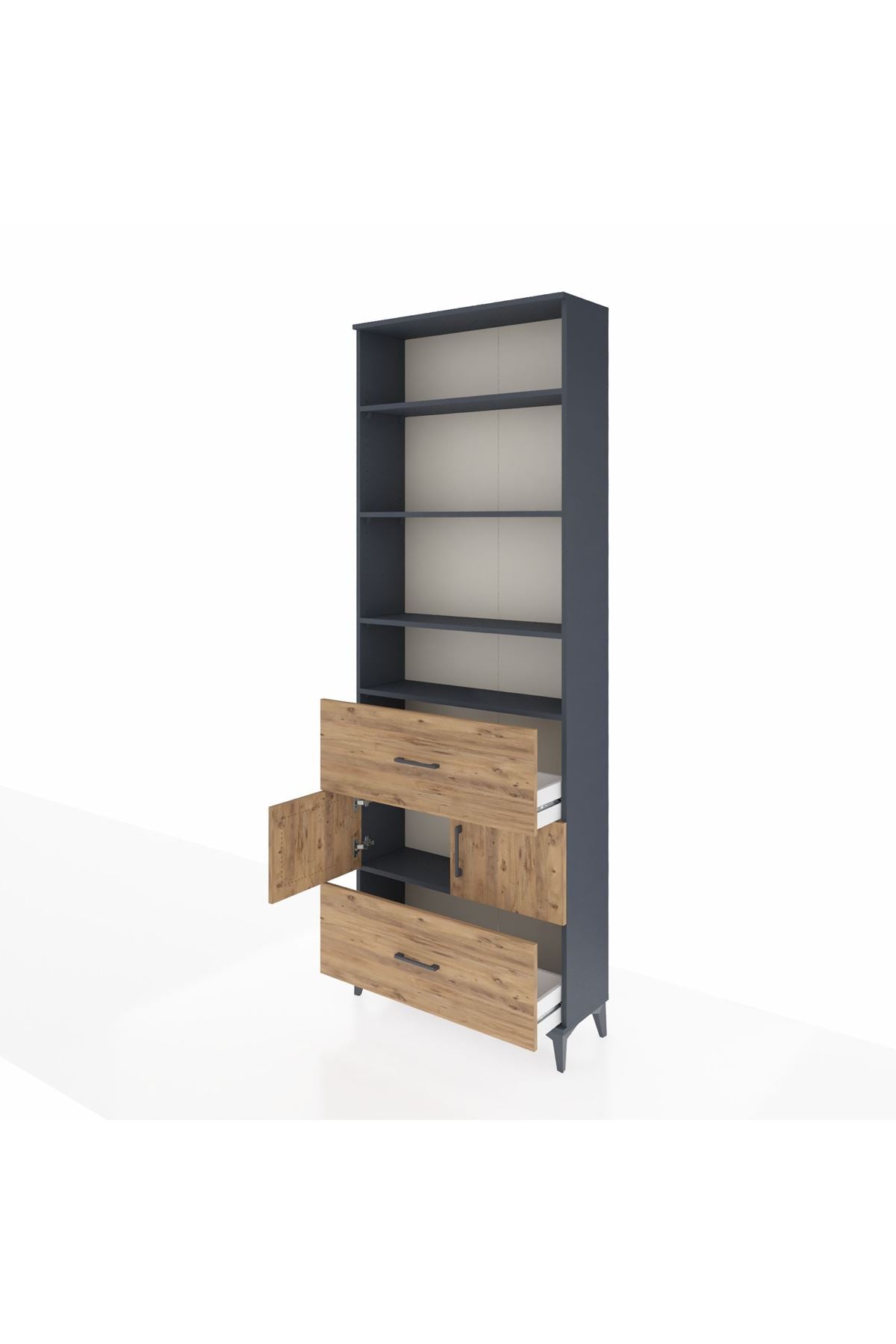 Arges Dolap 5 Raflı 2 Çekmeceli 2 Kapaklı 88x30x243 - S33M146V6A