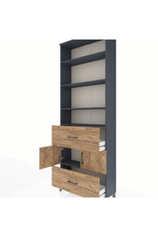 Arges Dolap 5 Raflı 2 Çekmeceli 2 Kapaklı 88x30x243 - S33M146V6A