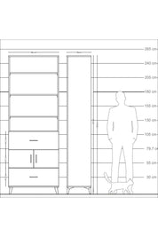 Arges Dolap 5 Raflı 2 Çekmeceli 2 Kapaklı 88x30x243 - S33M146V6A