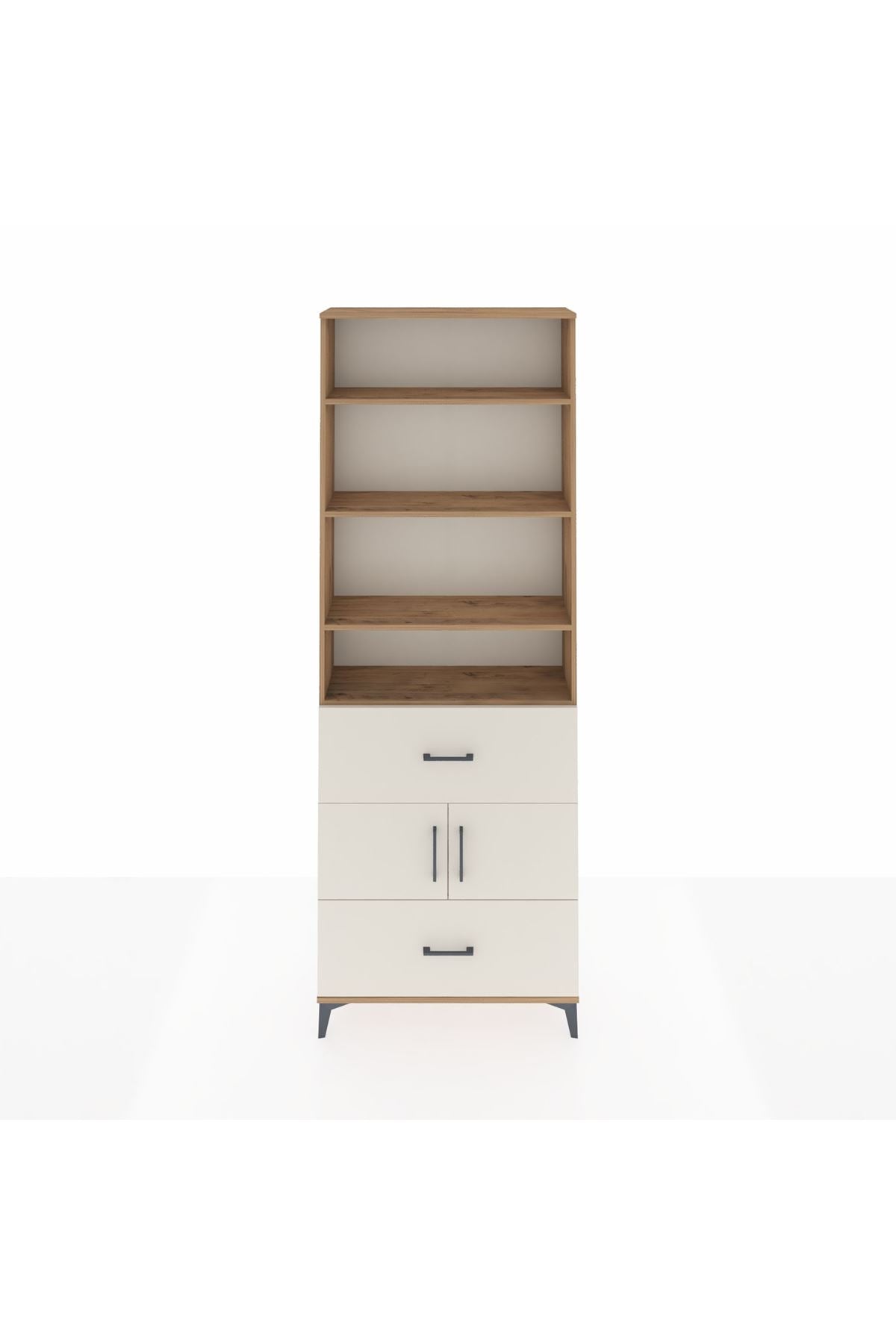 Arges Dolap 5 Raflı 2 Çekmeceli 2 Kapaklı 88x30x243 - S33M146V7A