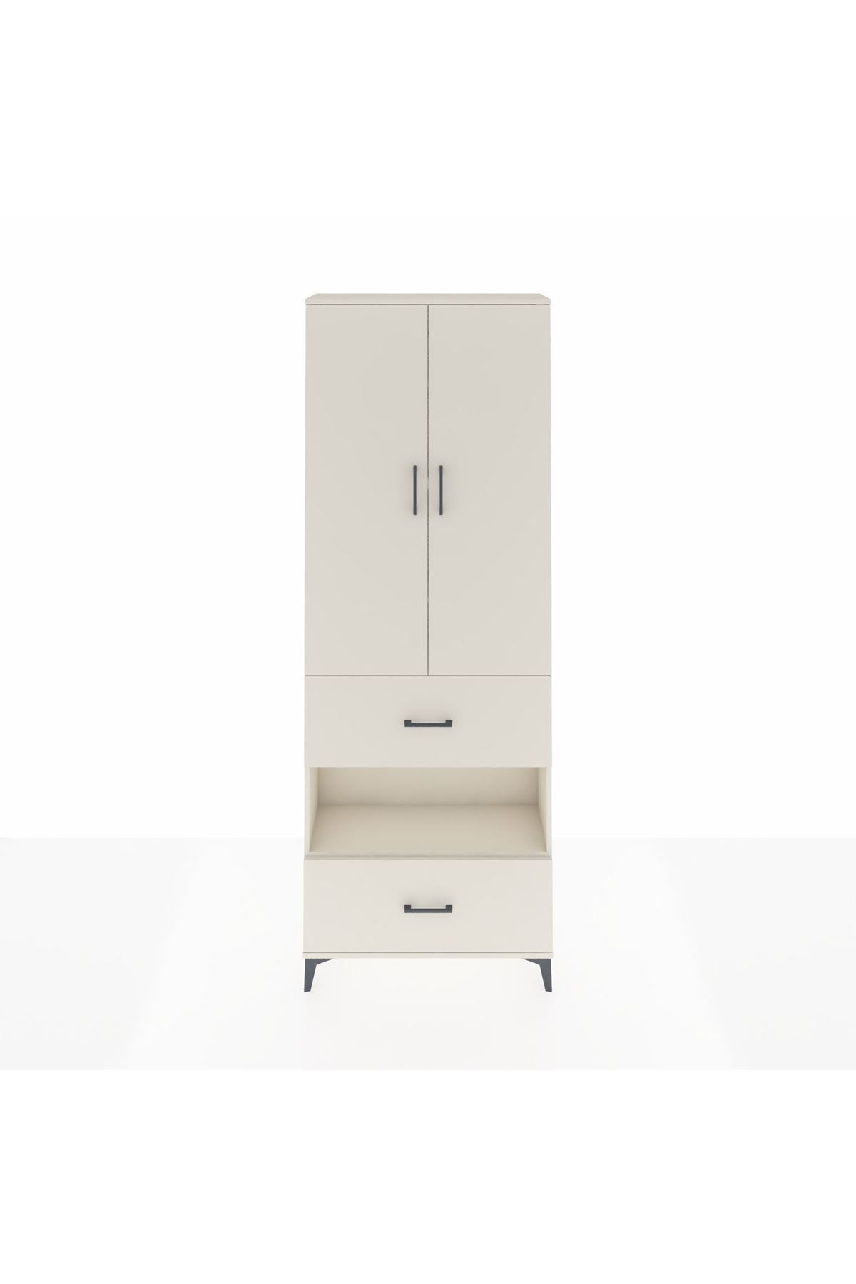 Arges Dolap 5 Raflı 2 Çekmeceli 2 Kapaklı 88x30x243 - S33M147V1A