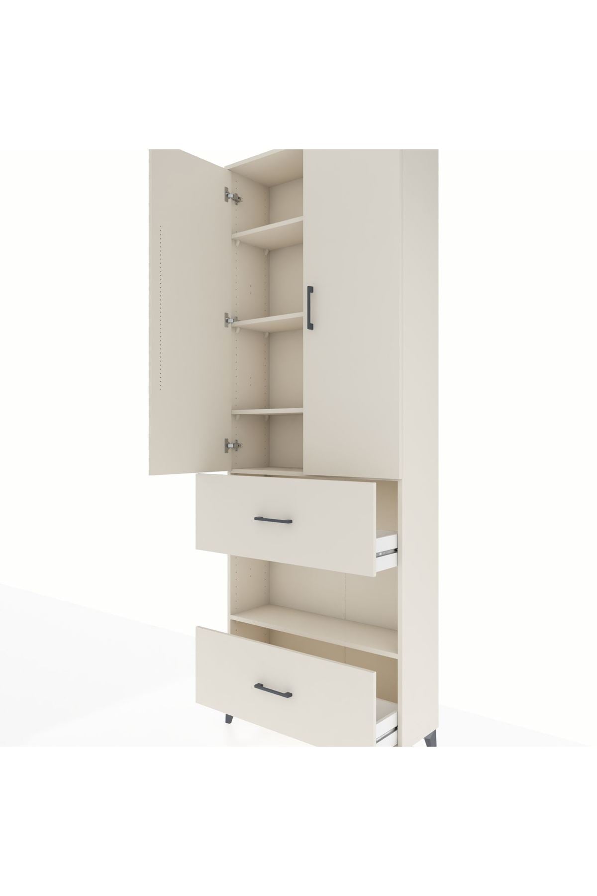 Arges Dolap 5 Raflı 2 Çekmeceli 2 Kapaklı 88x30x243 - S33M147V1A