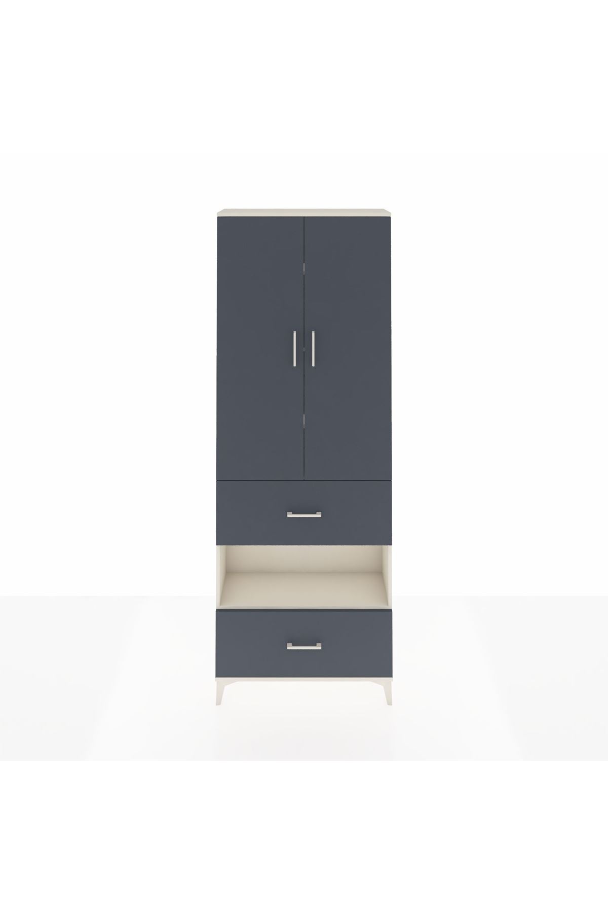 Arges Dolap 5 Raflı 2 Çekmeceli 2 Kapaklı 88x30x243 - S33M147V2A