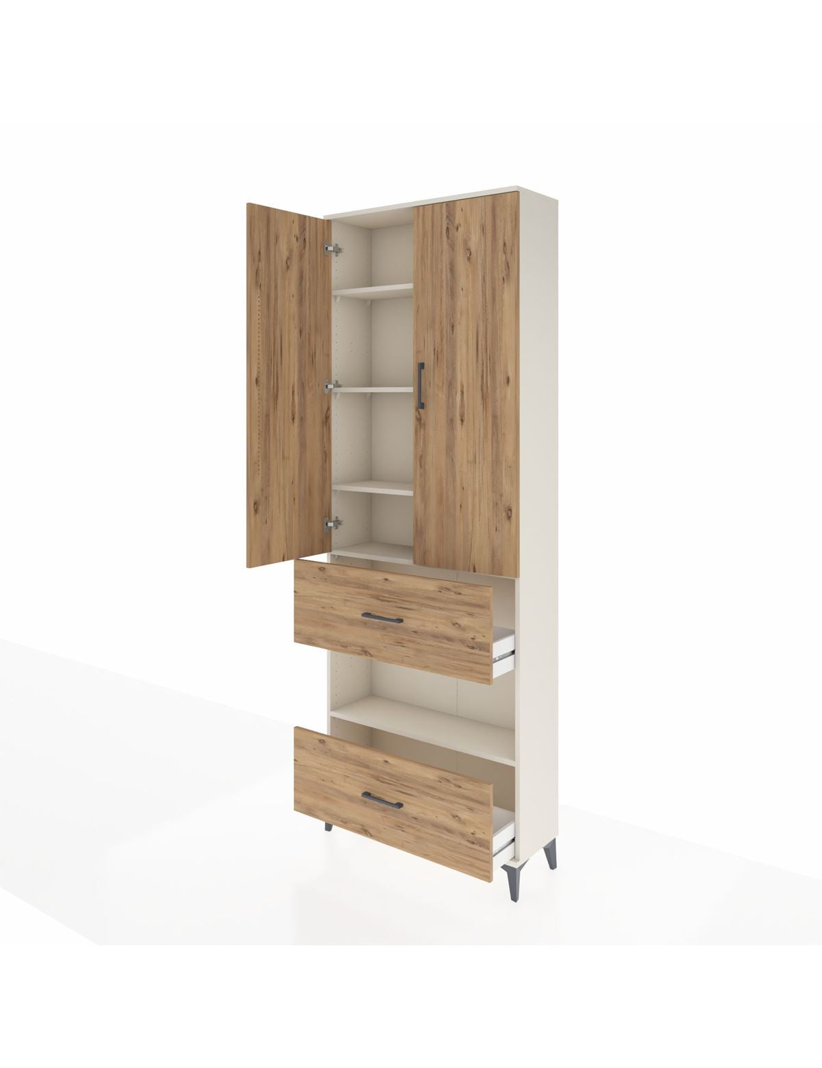 Arges Dolap 5 Raflı 2 Çekmeceli 2 Kapaklı 88x30x243 - S33M147V3A