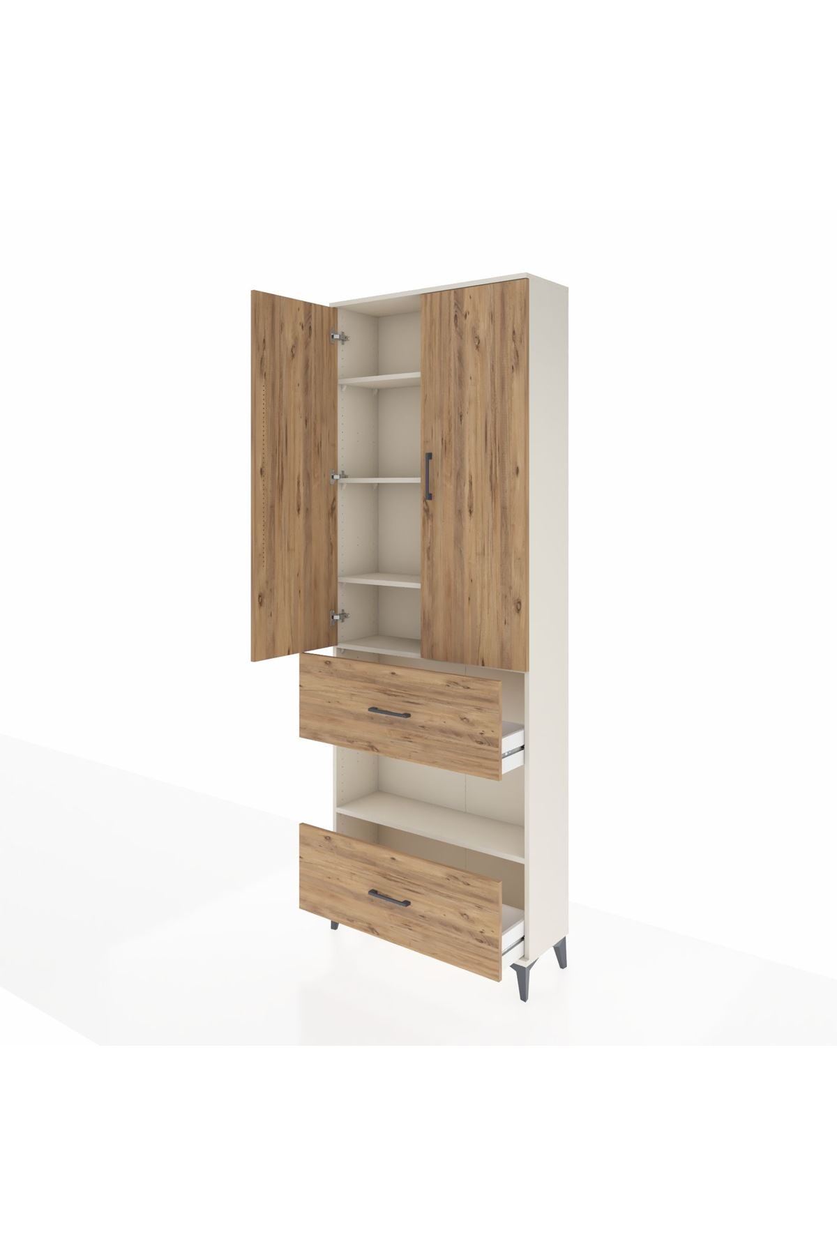 Arges Dolap 5 Raflı 2 Çekmeceli 2 Kapaklı 88x30x243 - S33M147V3A