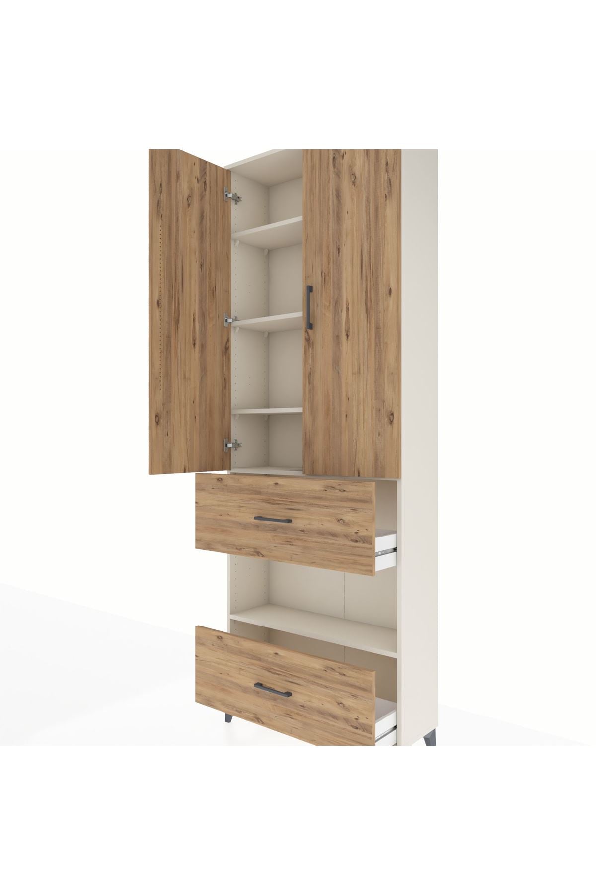 Arges Dolap 5 Raflı 2 Çekmeceli 2 Kapaklı 88x30x243 - S33M147V3A