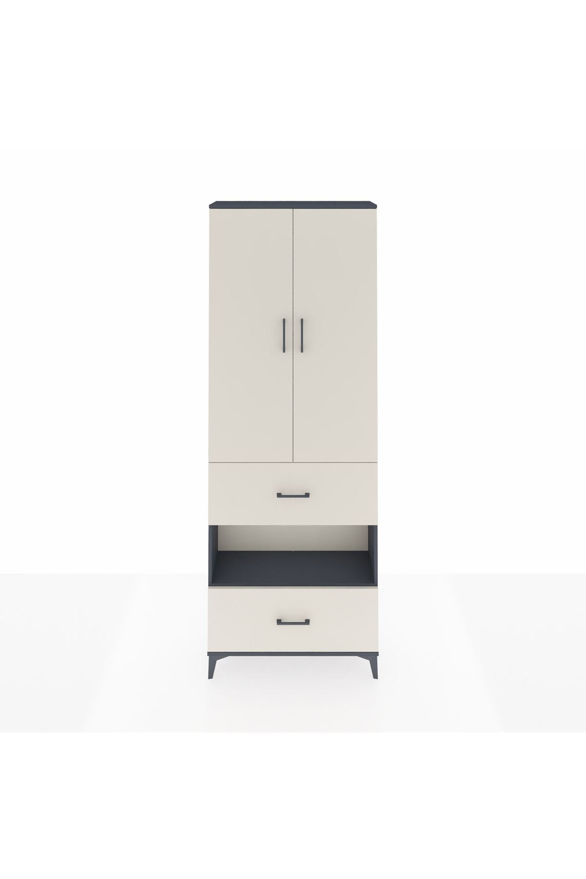 Arges Dolap 5 Raflı 2 Çekmeceli 2 Kapaklı 88x30x243 - S33M147V4A