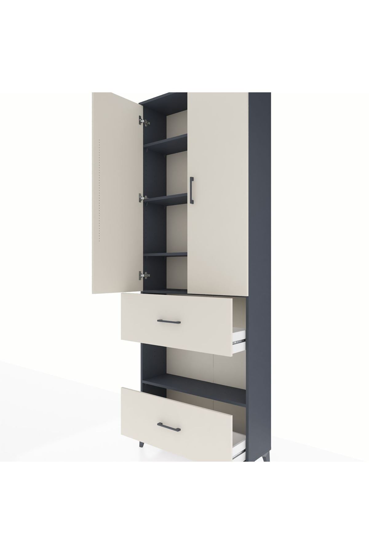Arges Dolap 5 Raflı 2 Çekmeceli 2 Kapaklı 88x30x243 - S33M147V4A
