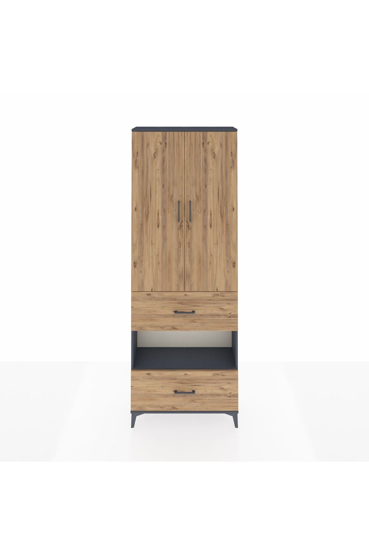 Arges Dolap 5 Raflı 2 Çekmeceli 2 Kapaklı 88x30x243 - S33M147V6A