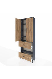 Arges Dolap 5 Raflı 2 Çekmeceli 2 Kapaklı 88x30x243 - S33M147V6A