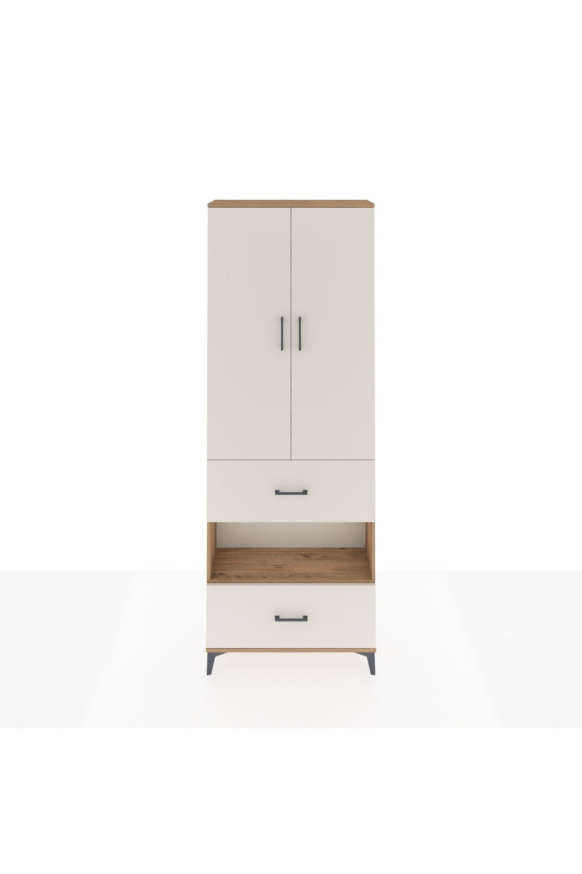 Arges Dolap 5 Raflı 2 Çekmeceli 2 Kapaklı 88x30x243 - S33M147V7A