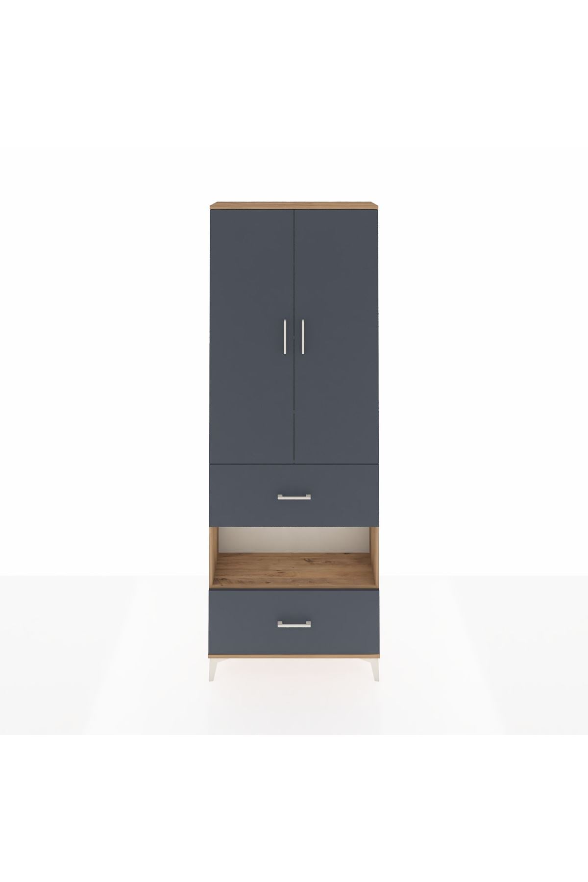 Arges Dolap 5 Raflı 2 Çekmeceli 2 Kapaklı 88x30x243 - S33M147V8A