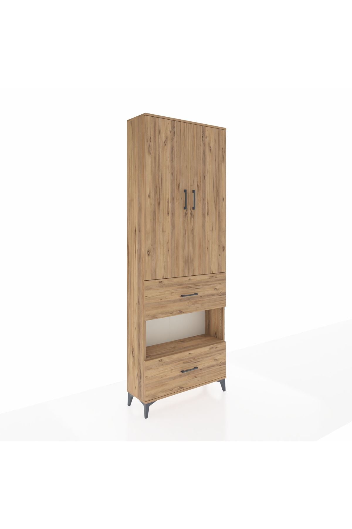 Arges Dolap 5 Raflı 2 Çekmeceli 2 Kapaklı 88x30x243 - S33M147V9A