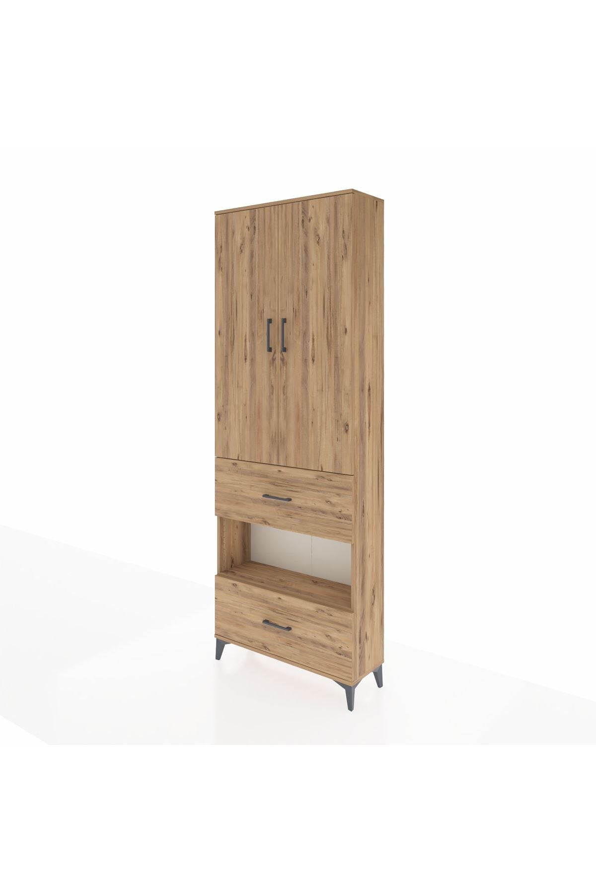 Arges Dolap 5 Raflı 2 Çekmeceli 2 Kapaklı 88x30x243 - S33M147V9A