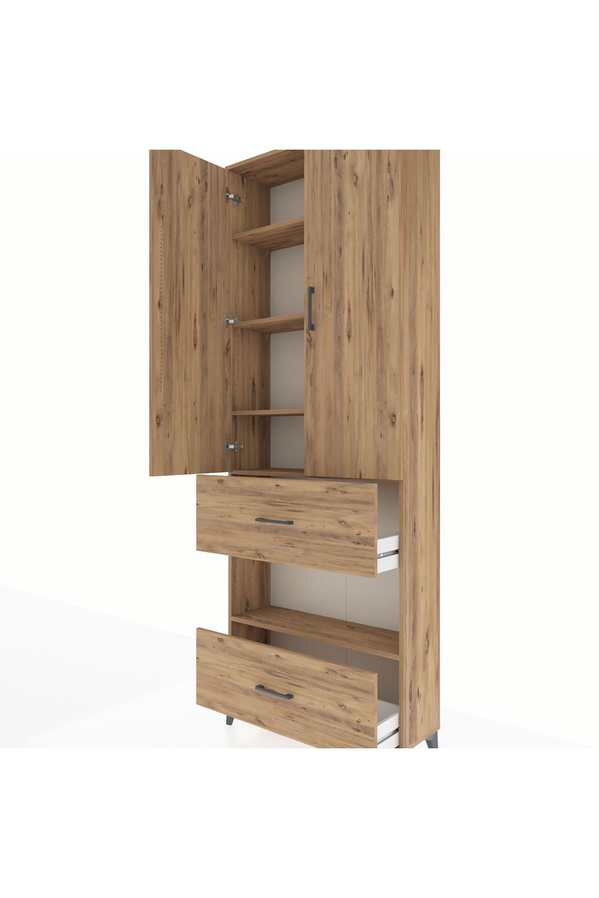 Arges Dolap 5 Raflı 2 Çekmeceli 2 Kapaklı 88x30x243 - S33M147V9A