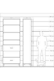 Arges Dolap 5 Raflı 2 Çekmeceli 88x30x243 - S33M148V9A