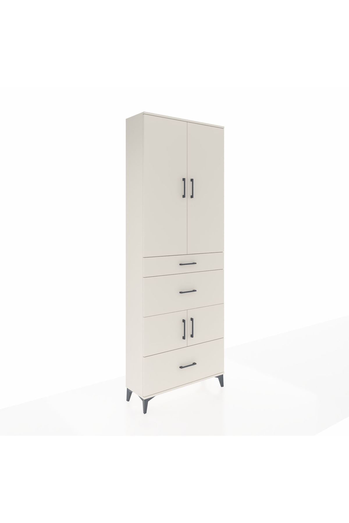 Arges Dolap 4 Raflı 3 Çekmeceli 4 Kapaklı 88x30x243 - S33M149V1A