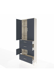 Arges Dolap 4 Raflı 3 Çekmeceli 4 Kapaklı 88x30x243 - S33M149V2A