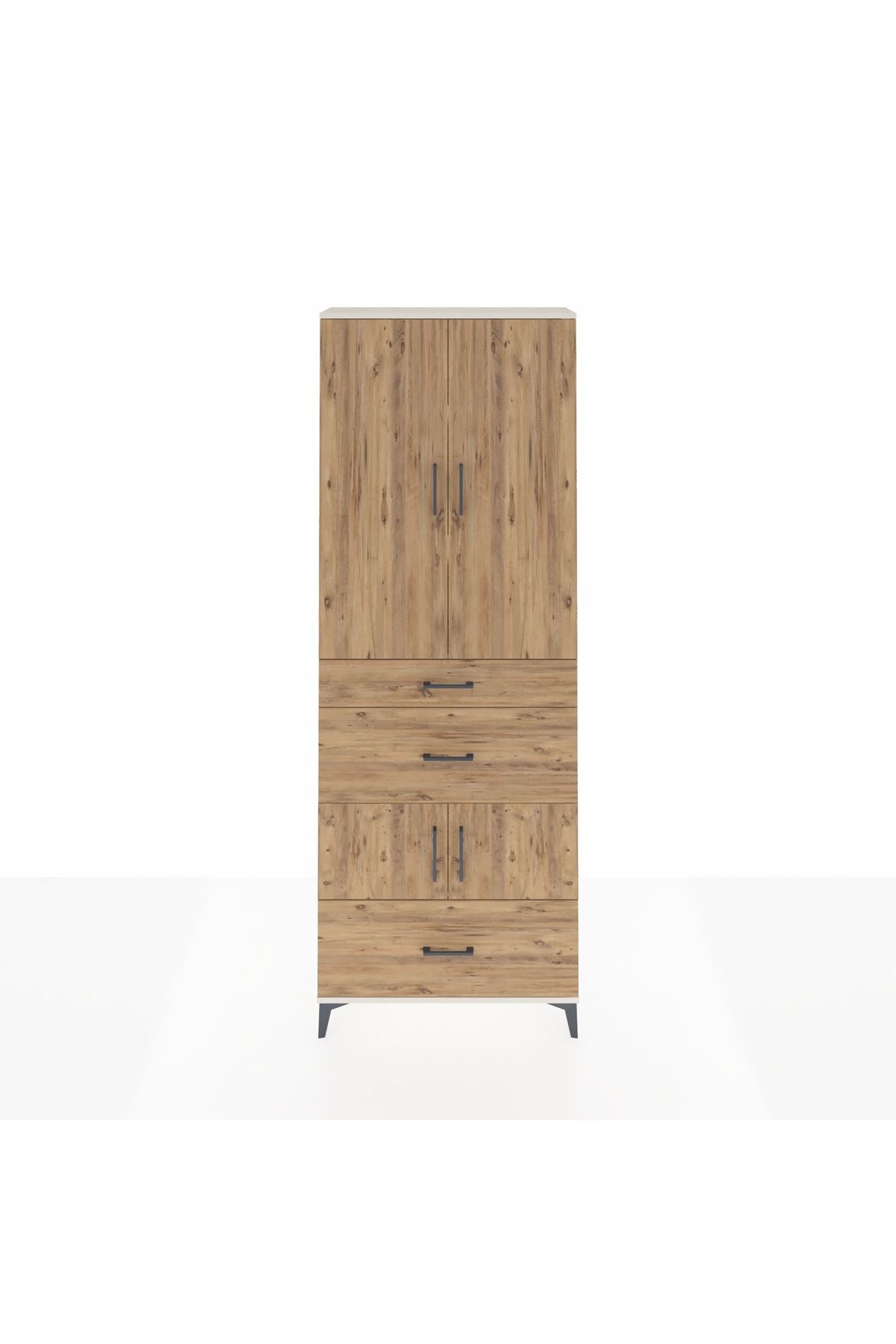 Arges Dolap 4 Raflı 3 Çekmeceli 4 Kapaklı 88x30x243 - S33M149V3A