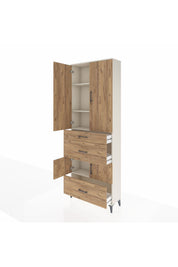 Arges Dolap 4 Raflı 3 Çekmeceli 4 Kapaklı 88x30x243 - S33M149V3A