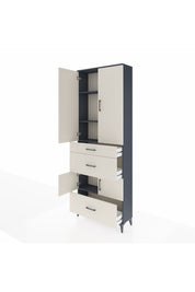 Arges Dolap 4 Raflı 3 Çekmeceli 4 Kapaklı 88x30x243 - S33M149V4A